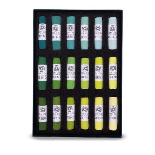 UNISON COLOUR Soft-Pastellkreiden, 18er-Sets, ganze Kreiden