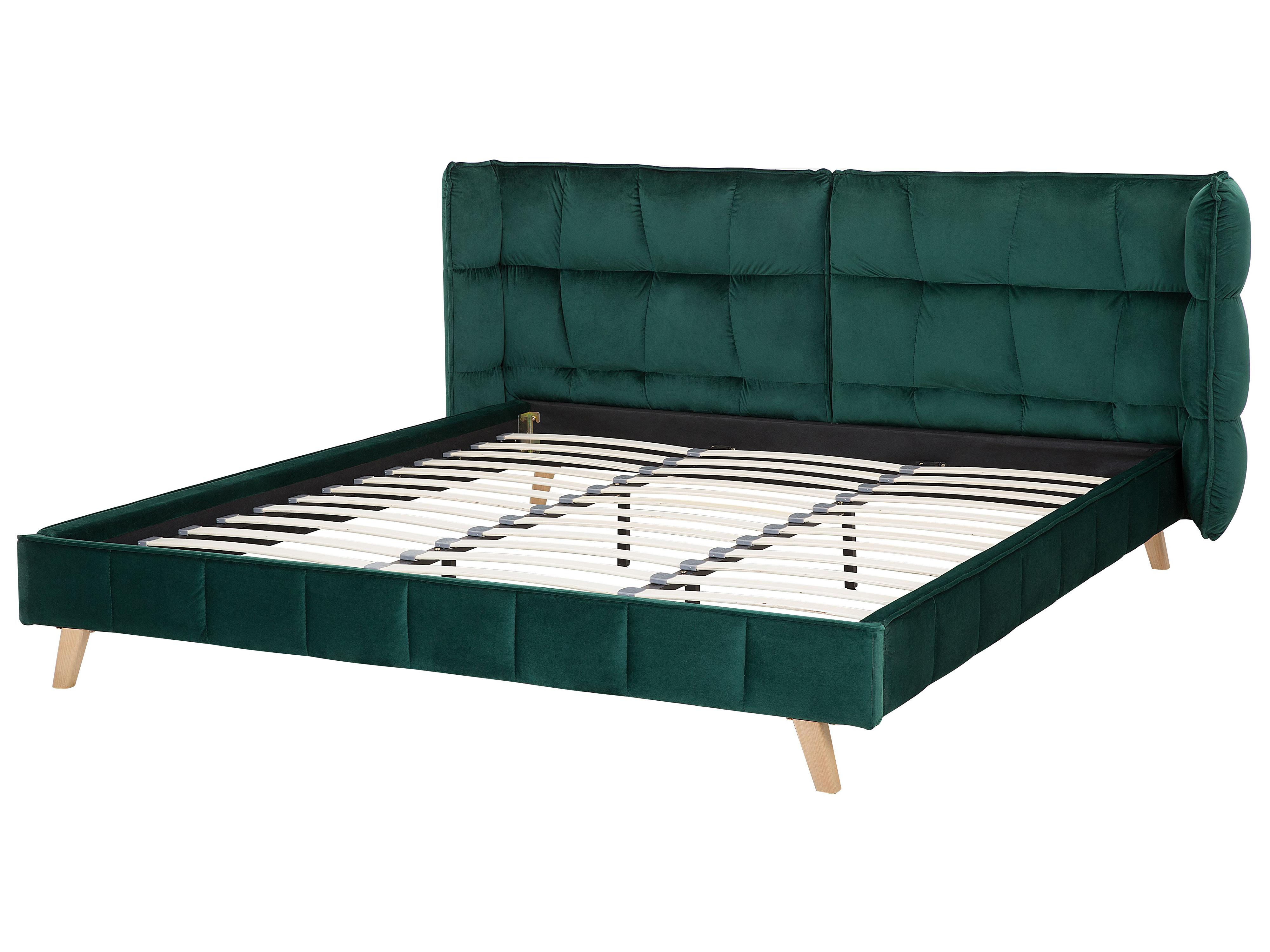 Bed Fluweel SENLIS 180 x 200 cm Donkergroen