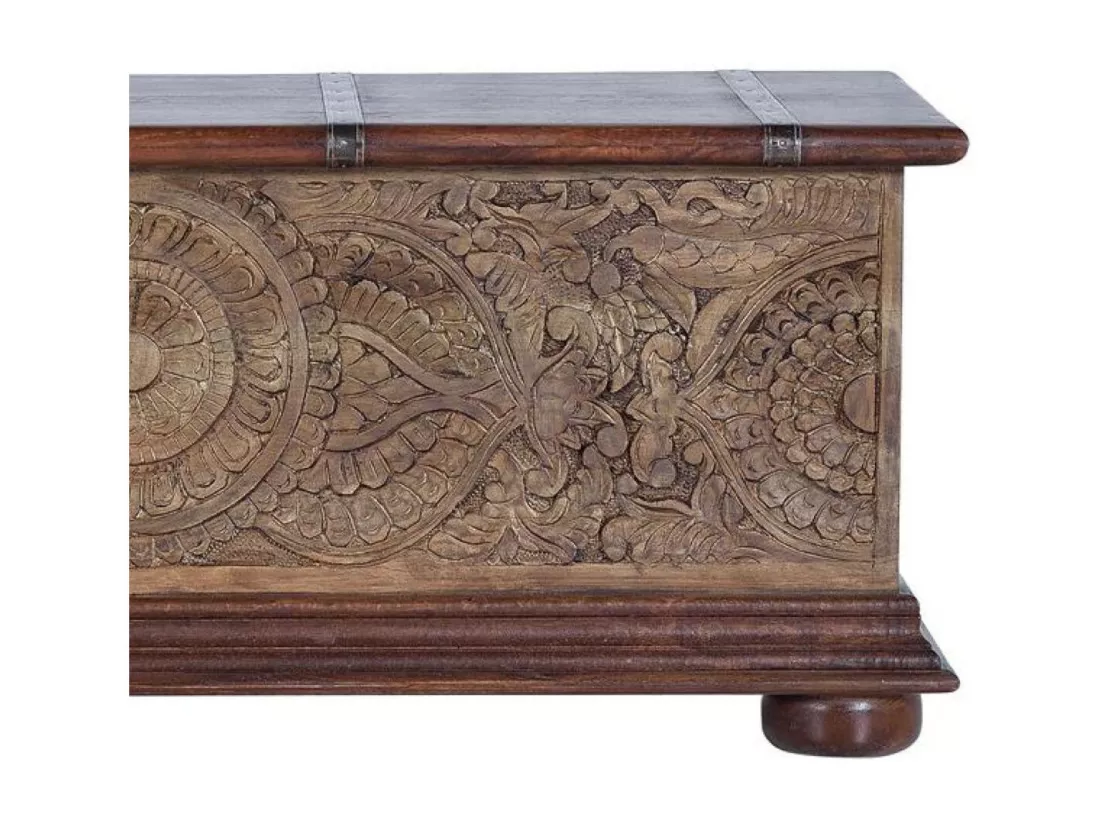 Coffre en manguier marron bicolore Marrón.Giner y Colomer.45x40x116