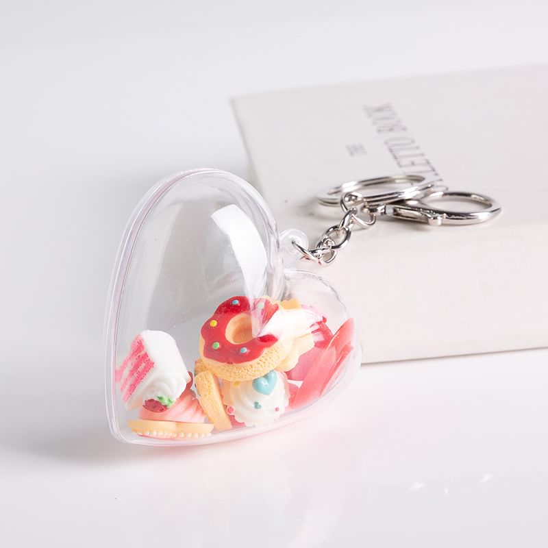 Miumi - Sleutelhanger met hartvormige plastic tashanger (verschillende ontwerpen)