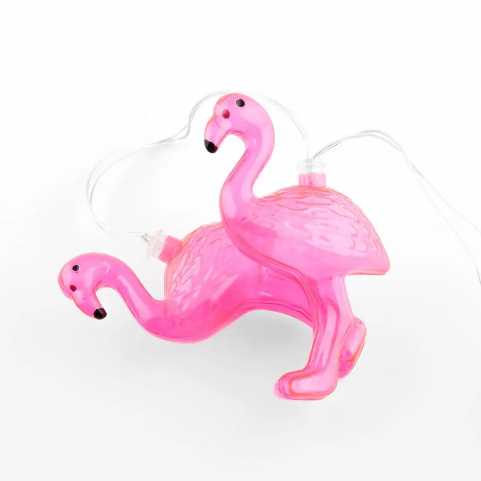 Lampen koord - flamingo LED - 10 lampjes - zonne-energie
