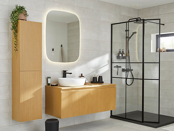 Colonne de douche thermostatique noir Hansgrohe Eco Vernis Shape