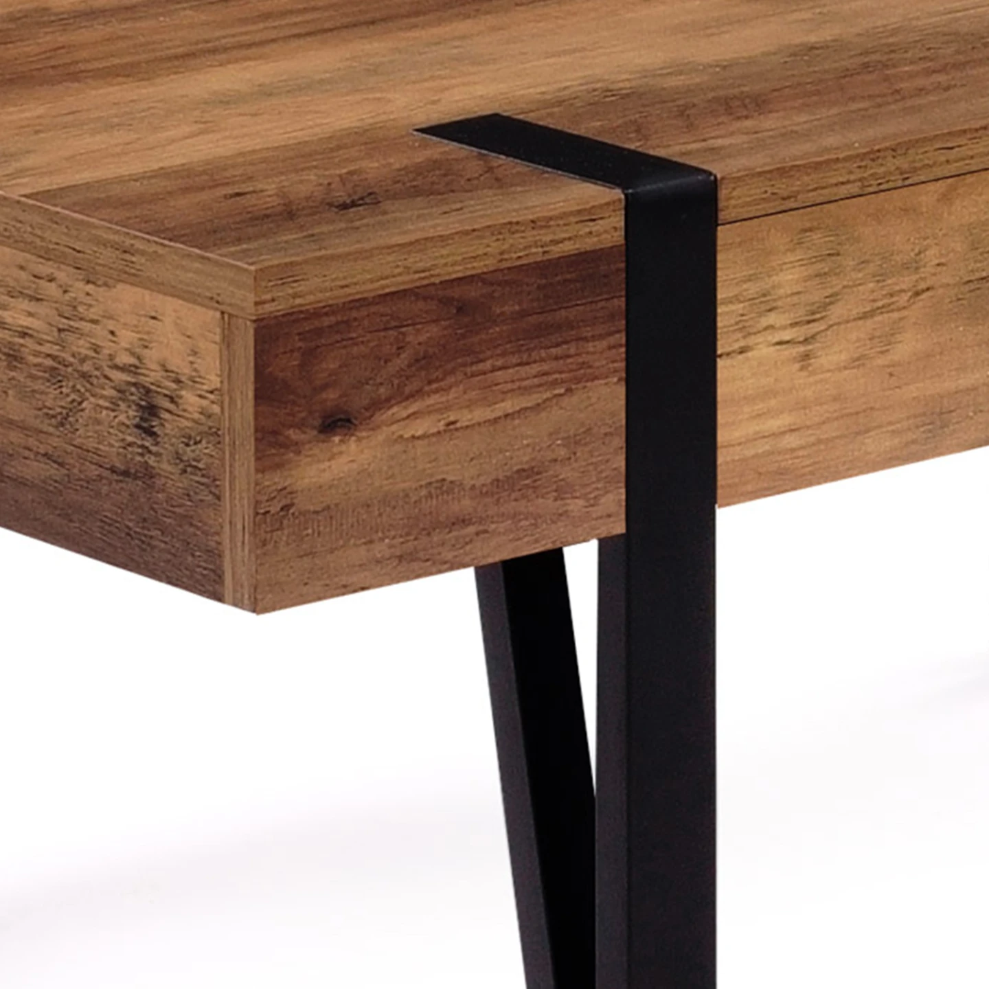 Table basse rectangulaire 1 tiroir AUSTRIA bois pied épingle