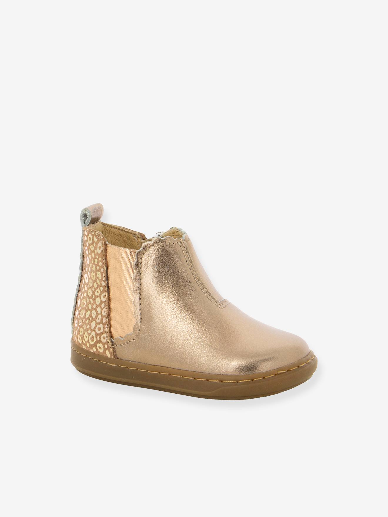 Sapatinhos de bebê Bouba Jodzip Laminato SHOO POM® em cobre iridescente