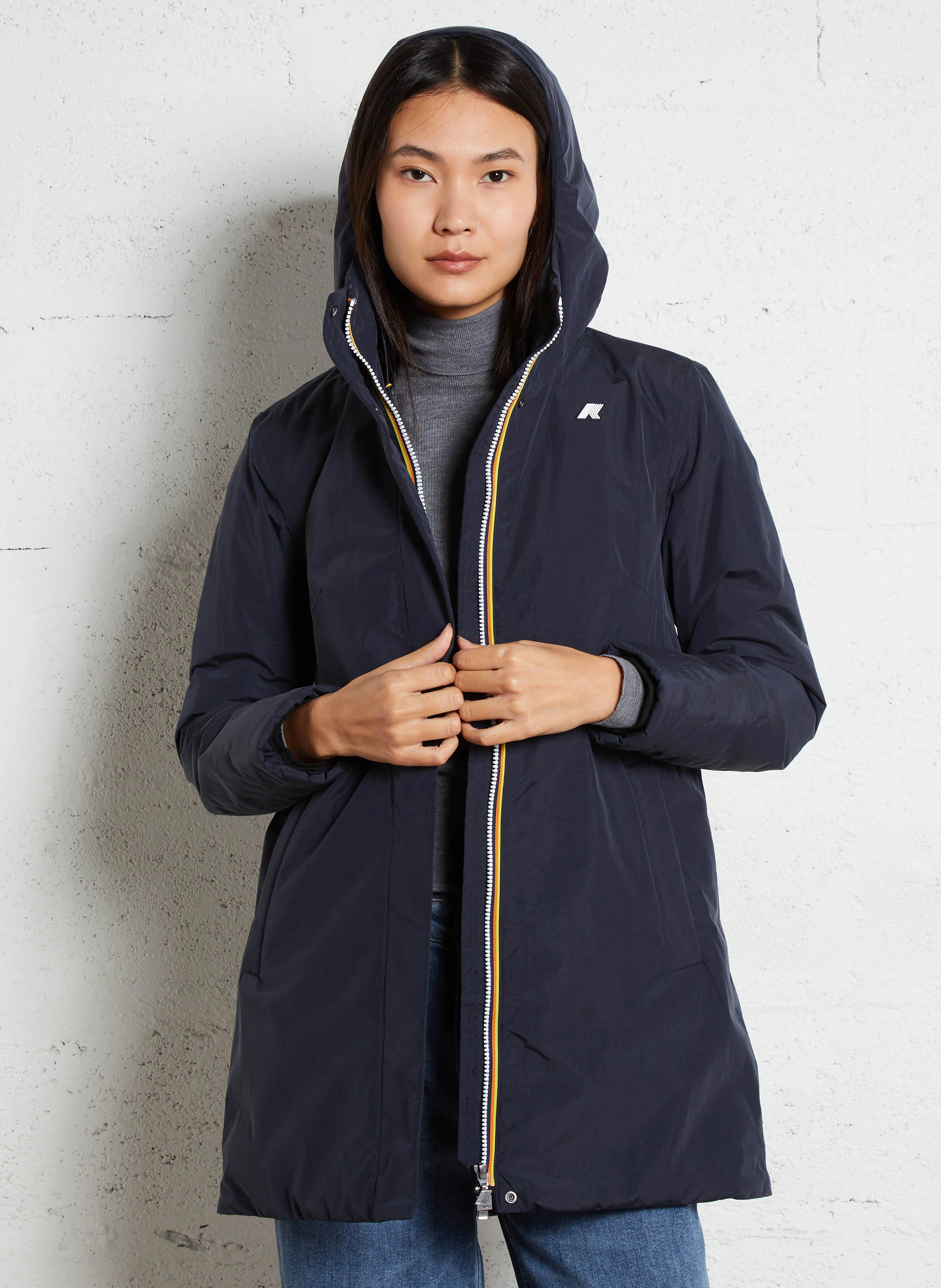 SOPHIE SOFT TOUCH MARMOTT - Parka longue à capuche | Bleu