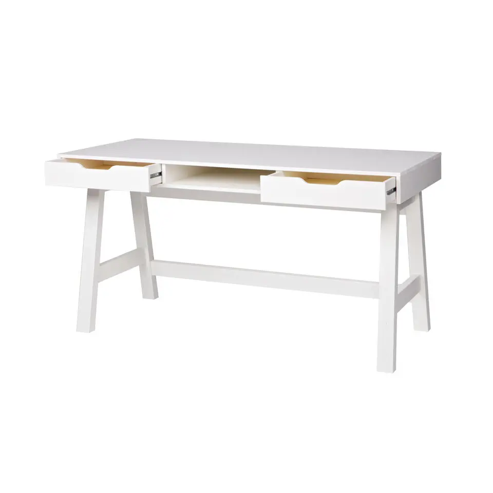 WOOOD Nikki Bureau - Grenenhout - Wit - 75x140x62
