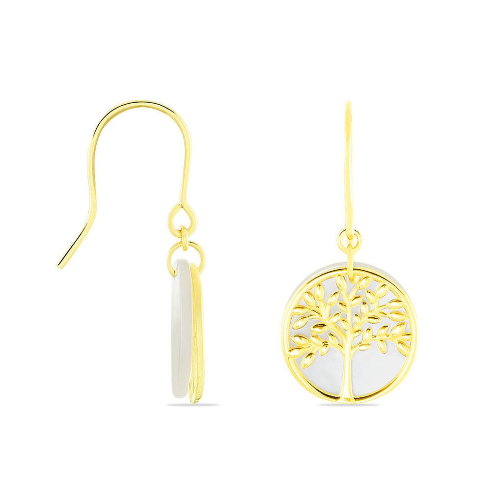 Boucles D'oreilles Pendantes Noamie Or Jaune Nacre