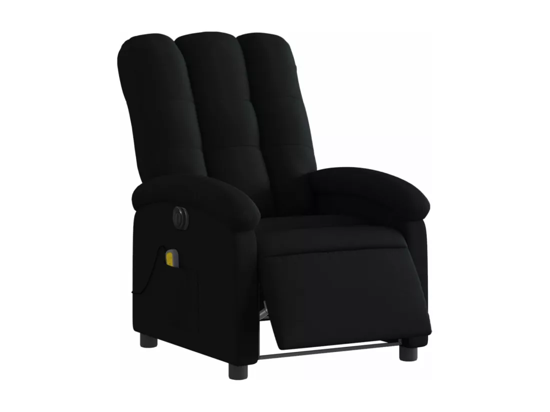 Fauteuil massant inclinable électrique Noir Tissu