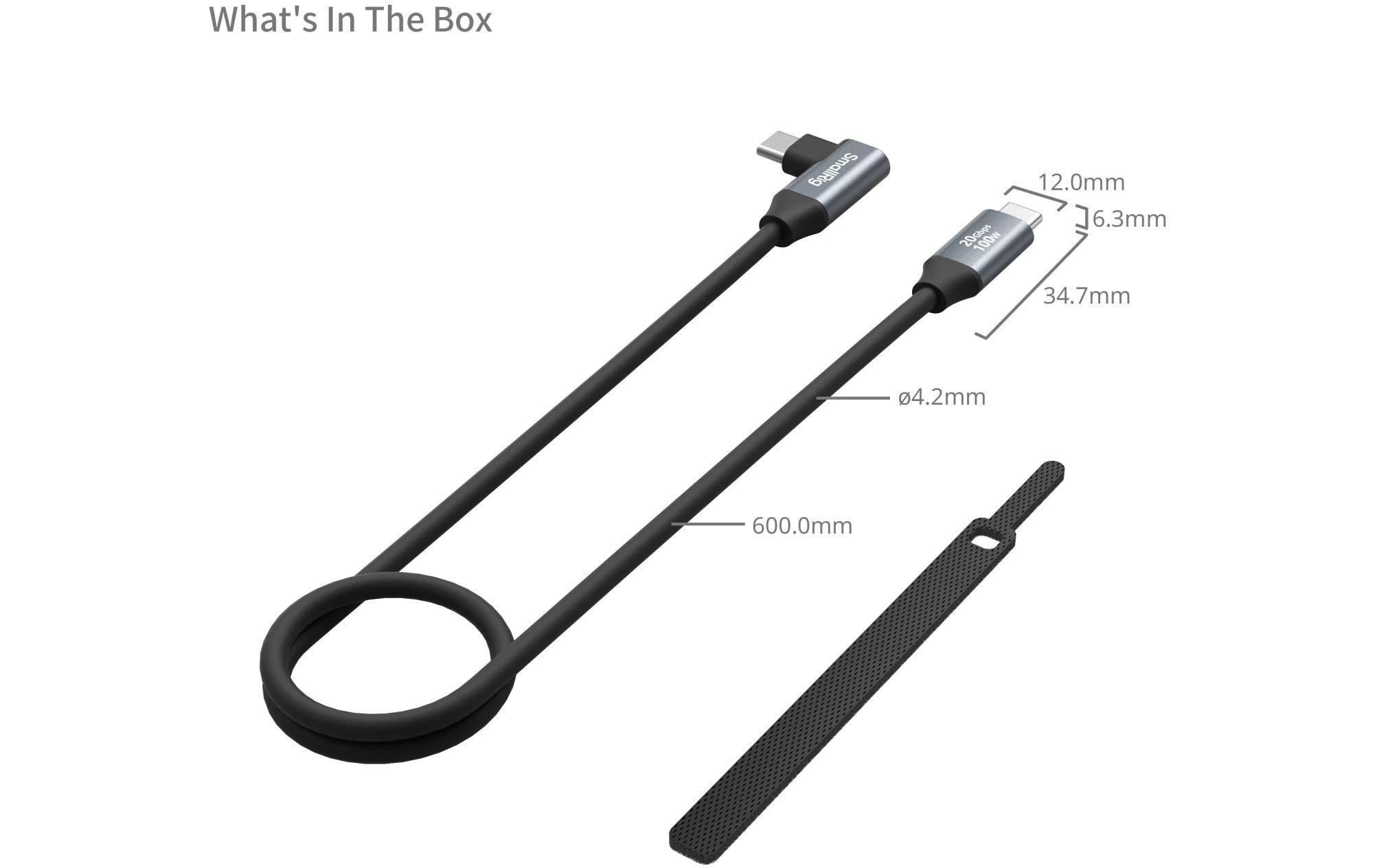 Kabel USB-C Data Cable 60 cm Gerade auf gewinkeltUSB-C auf USB-C Datenkabel