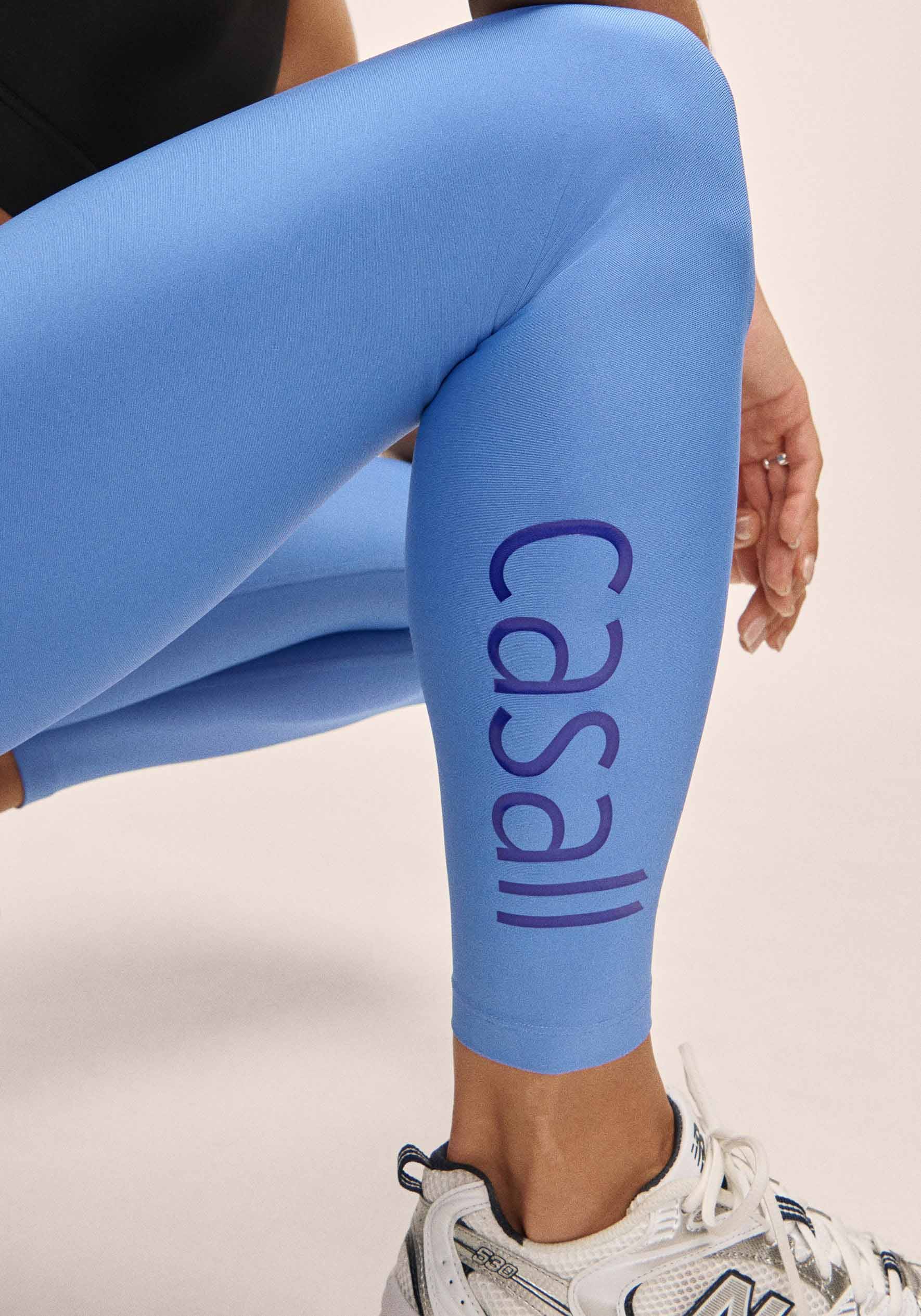 Graphic High Waist Tights Dame Riviera Blue