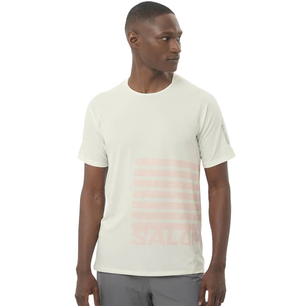 T-shirt trail SALOMON SENSE AERO SS TEE GFX M ICICLE/NEON FLAME