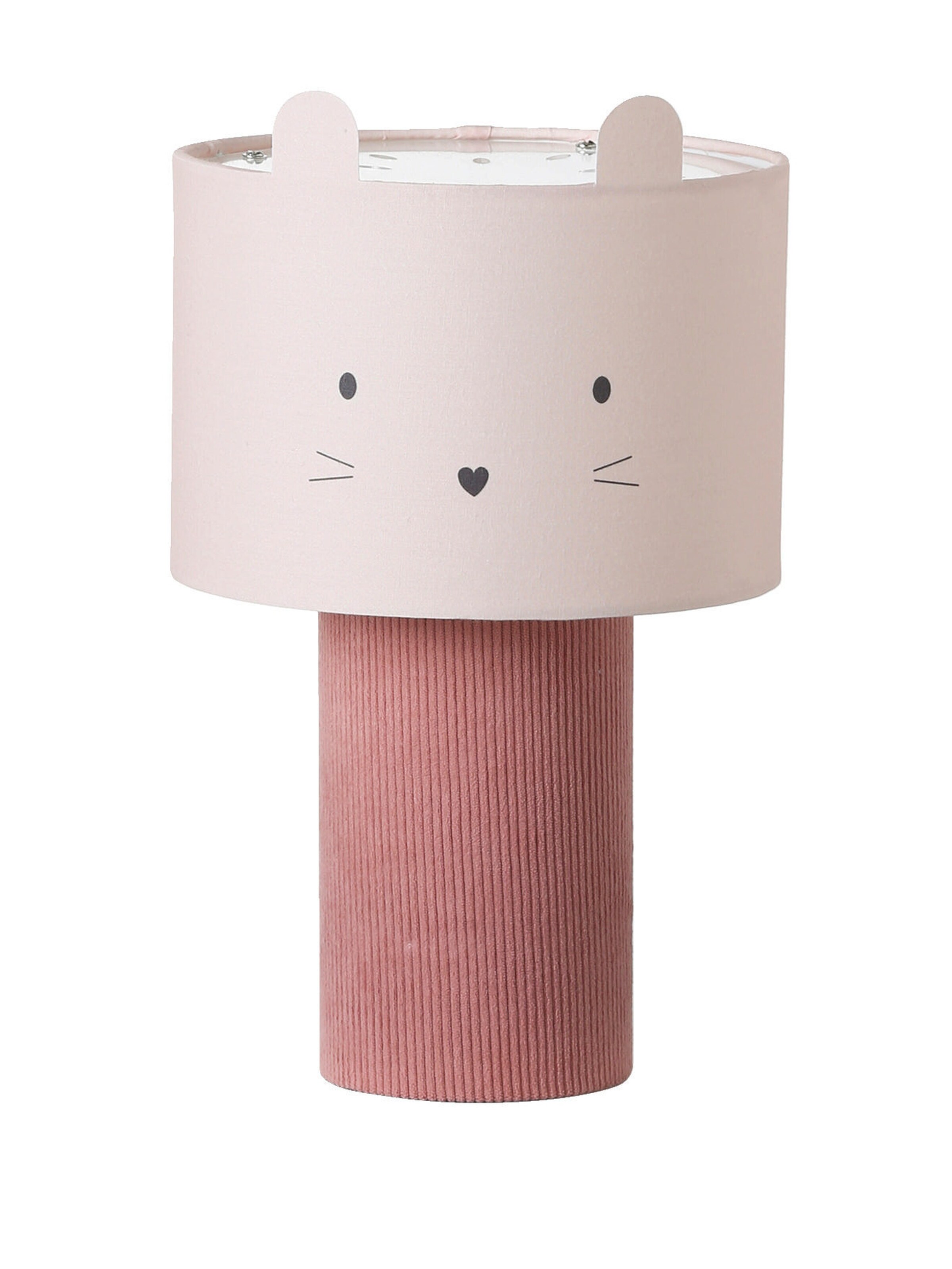 Vertbaudet Kinderzimmer Nachttischlampe, Tierkopf mit Samt-Fuß rosa