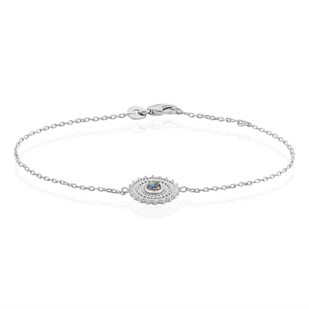 Bracelet Nyoko Argent Blanc Labradorite