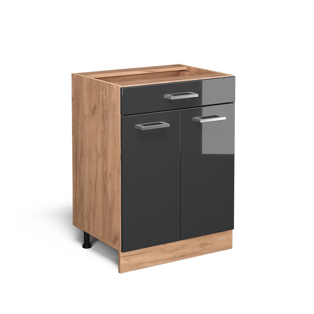 Vicco Schubunterschrank Küchenschrank Küchenzeile R-Line 60 cm Goldkraft Anthrazit