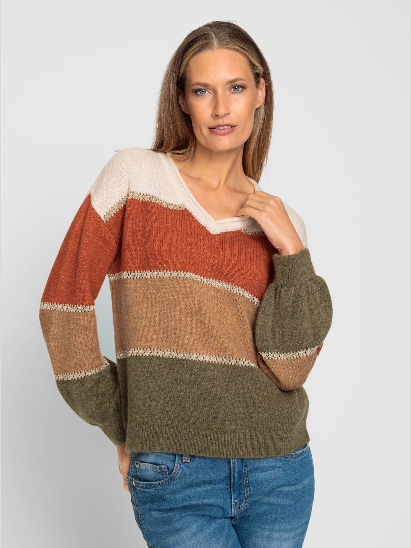 Pull détails couleur or