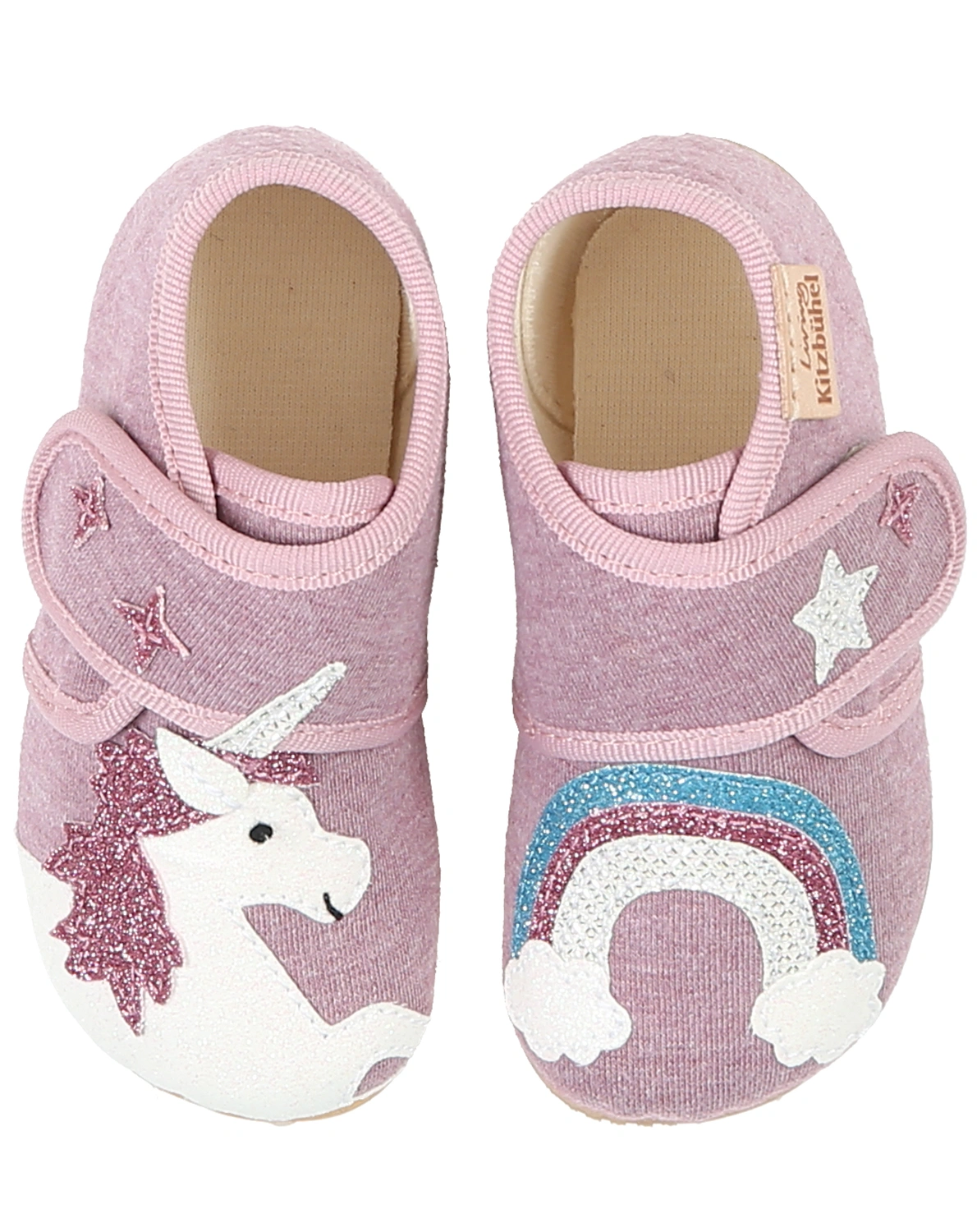 Klett-Hausschuhe EINHORN & REGENBOGEN in mulberry
