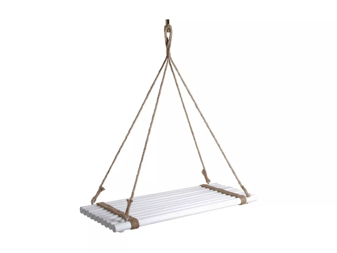Plateau suspendu en bois teinté blanc