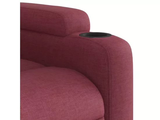 Fauteuil massant inclinable électrique Rouge bordeaux Tissu