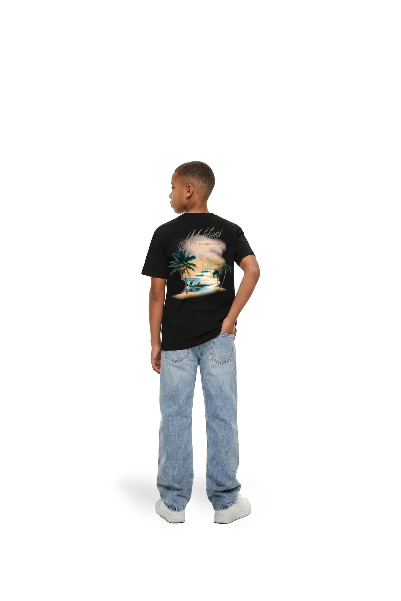 Malelions Junior Relaxed Yacht T-shirt Kids Zwart