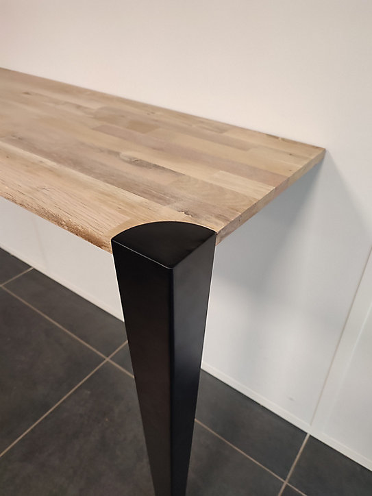 Pied de table profil en L Mottez en acier noir H. 42 cm