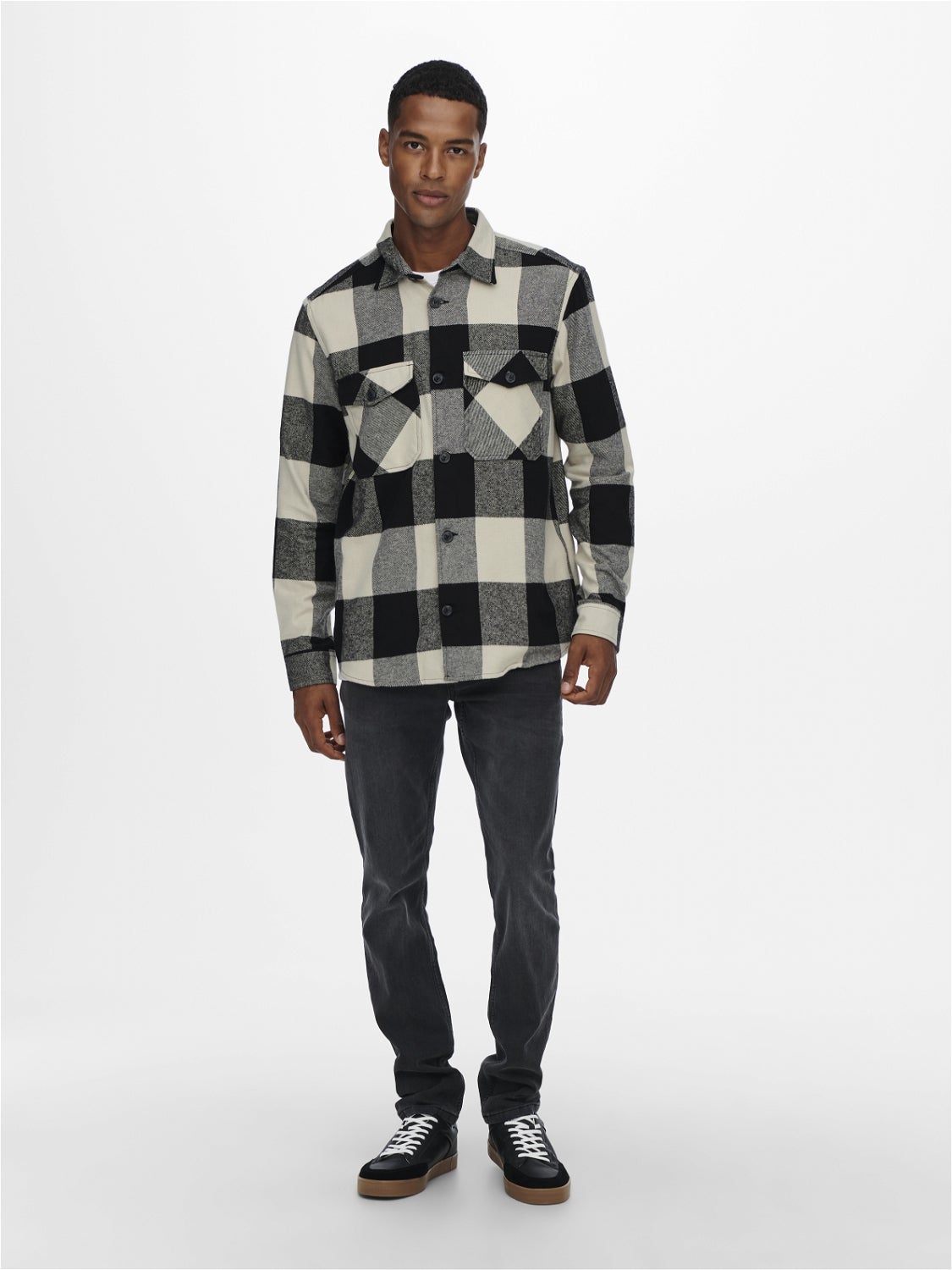 ONSMILO Flanellhemd Black