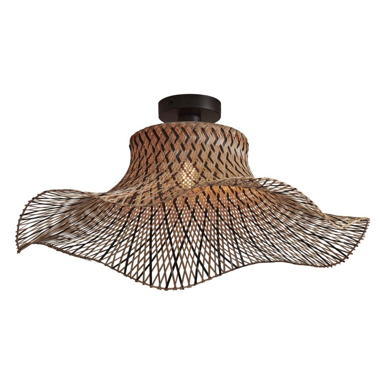 Good&Mojo Ibiza plafondlamp Ø65 large zwart/naturel
