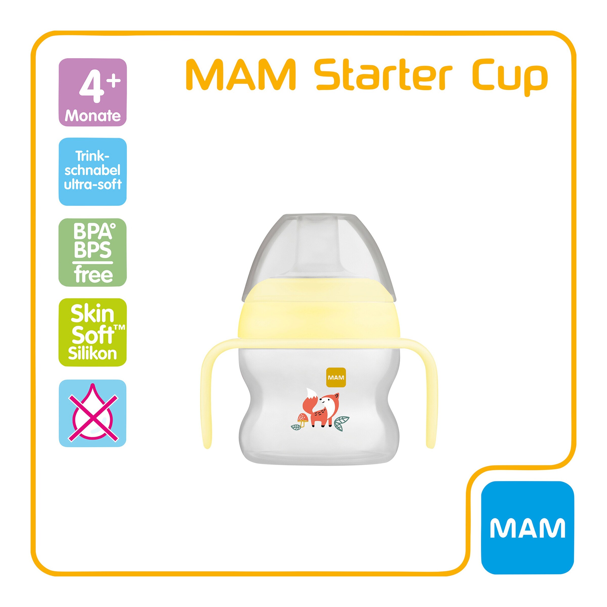 MAM Trinklernflasche mit Griffen Starter Cup, 150ml, ab 4M opaque