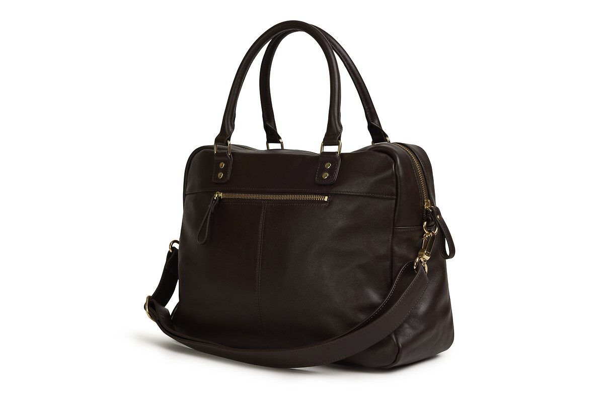NAT & NIN<br>Bolsa de couro com zíper e vários bolsos MACY
