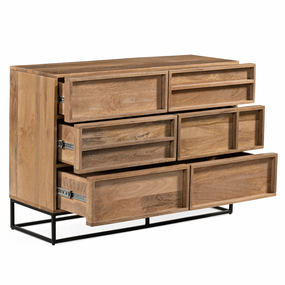 Commode à 6 tiroirs en manguier massif