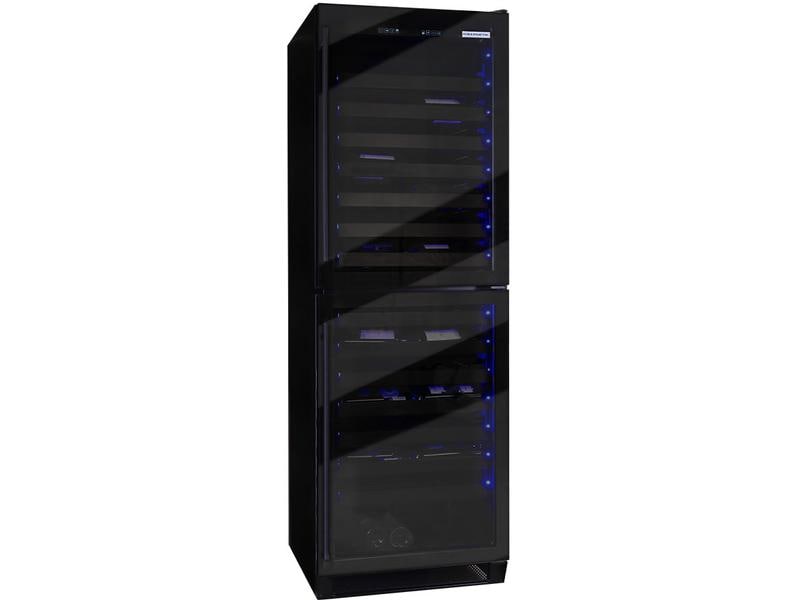 Kibernetik Weinklimaschrank WK139DD, Schwarz, Rechts Weinkühlschrank für 177 Flaschen