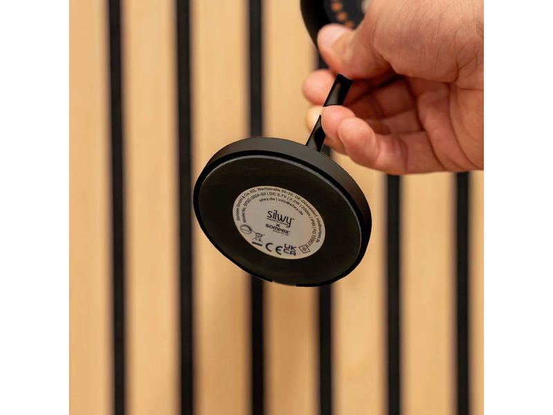Silwy Tischleuchte Magnet-Leuchte Monaco Schwarz inkl. Plat Moderne Leuchte mit smarter, innovativer Magnetlösung