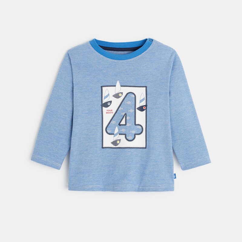 T-shirt rayé tipi bleu bébé garçon Bleu