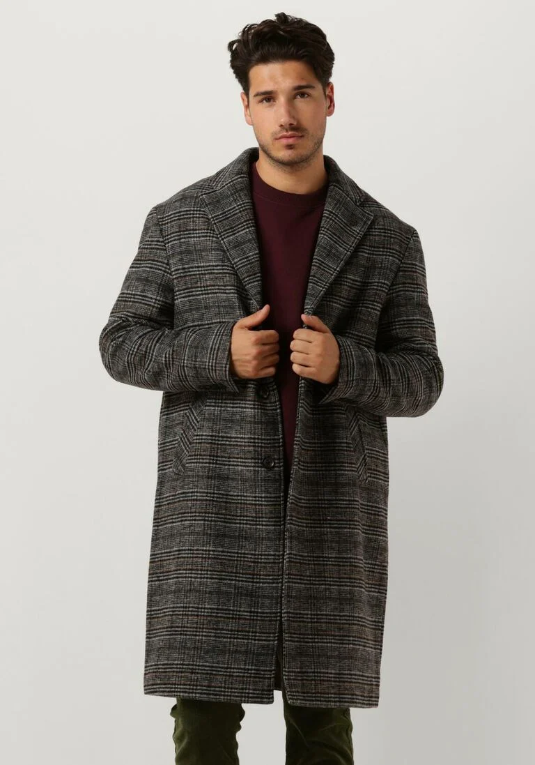 SCOTCH & SODA grijze scotch & soda mantel hairy boucle overcoat