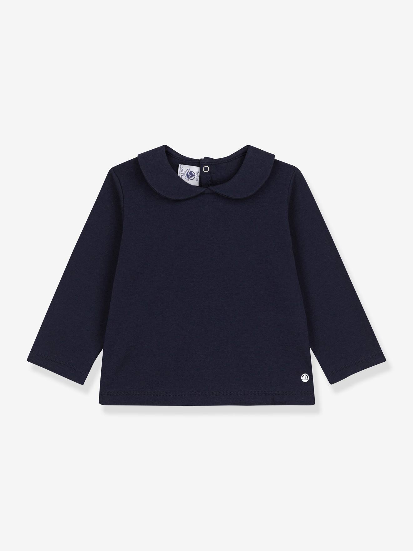 PETIT BATEAU Blusa bebê de algodão orgânico azul marinho
