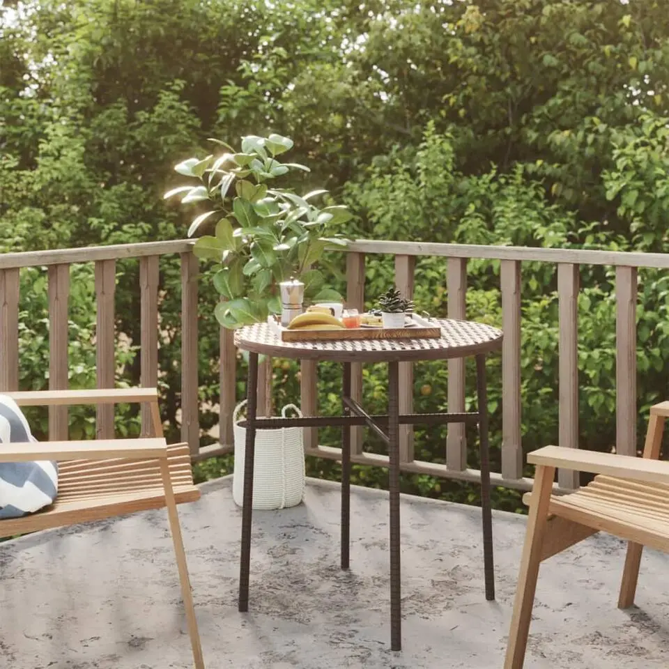 vidaXL - Salontafel - Bruin - Poly rattan