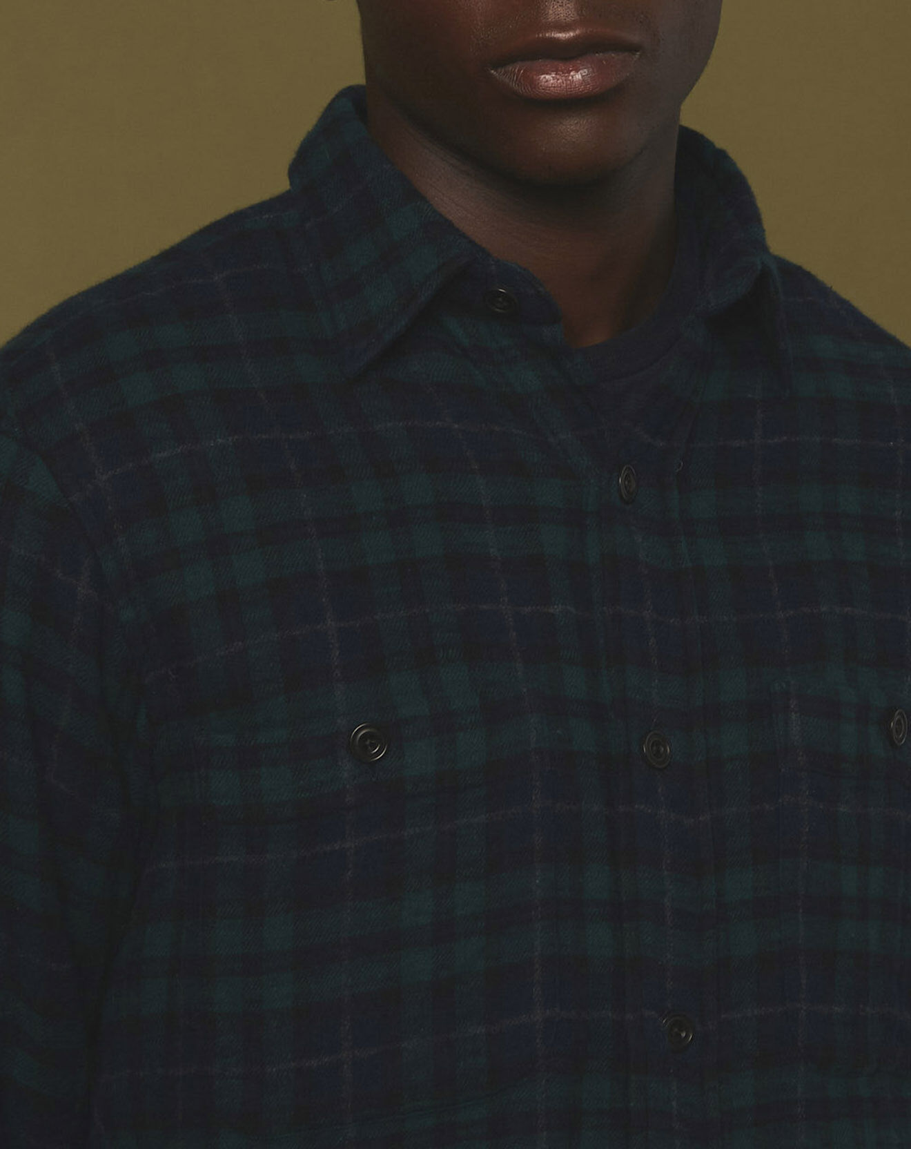 Hartford Surchemise en Flanelle slim Percey navy/vert/marron