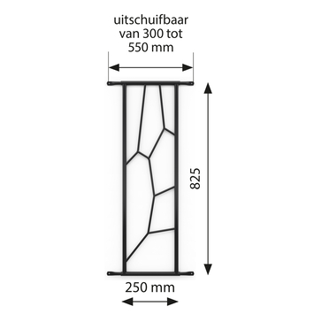 SecuBar Deco 2 Siertralie Zwart 25x82,5 cm