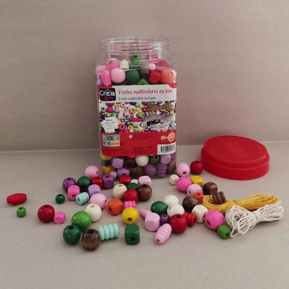 PERLES MULTICOLORES EN BOIS