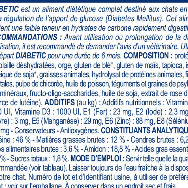 Royal Canin Veterinary Diet Diabetic pour chats