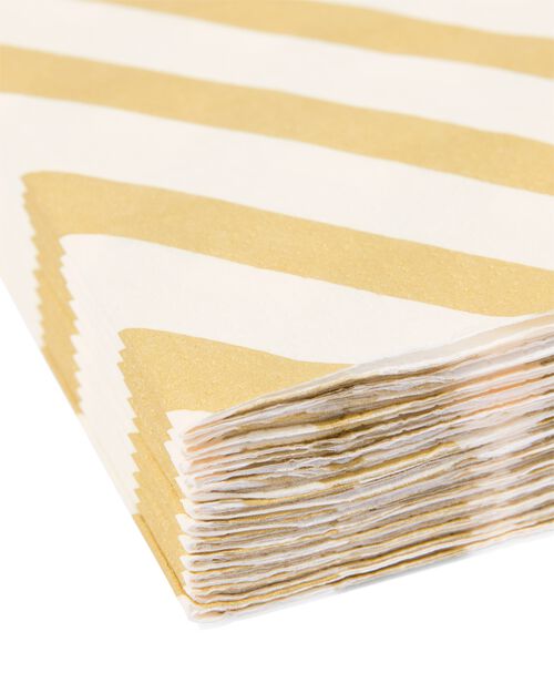 serviettes rayures or 40x40cm - lot de 12