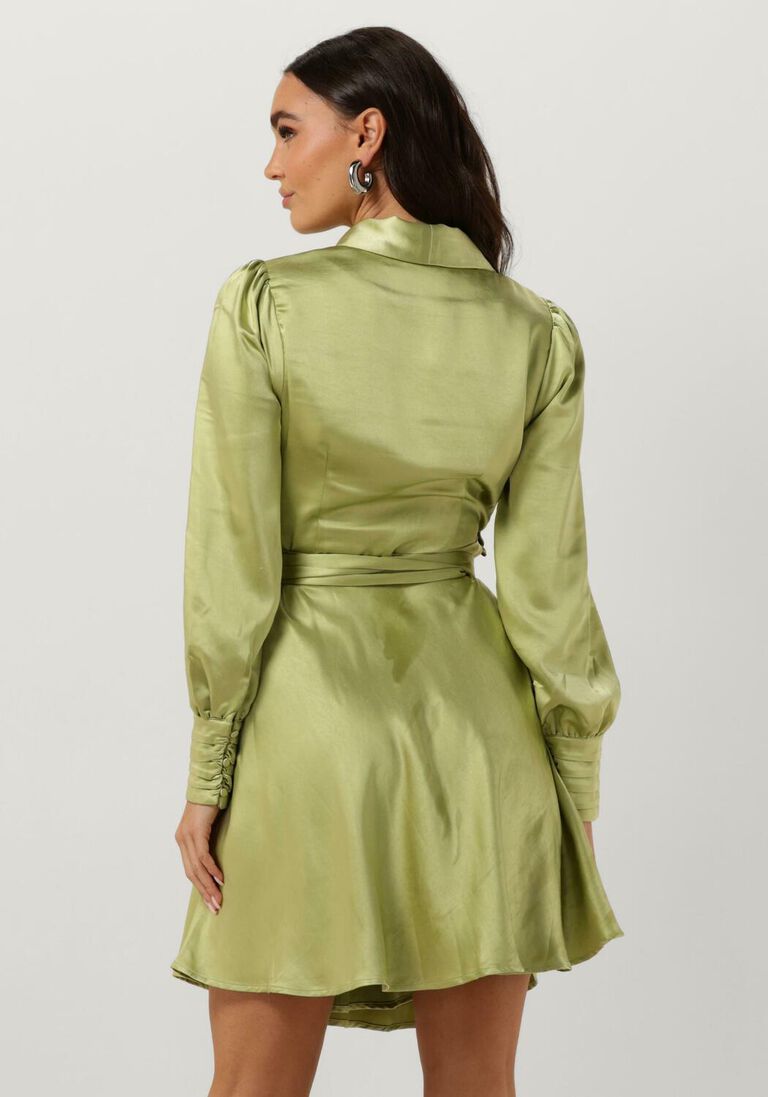 NOTRE-V groene notre-v mini jurk nv-doris satin dress