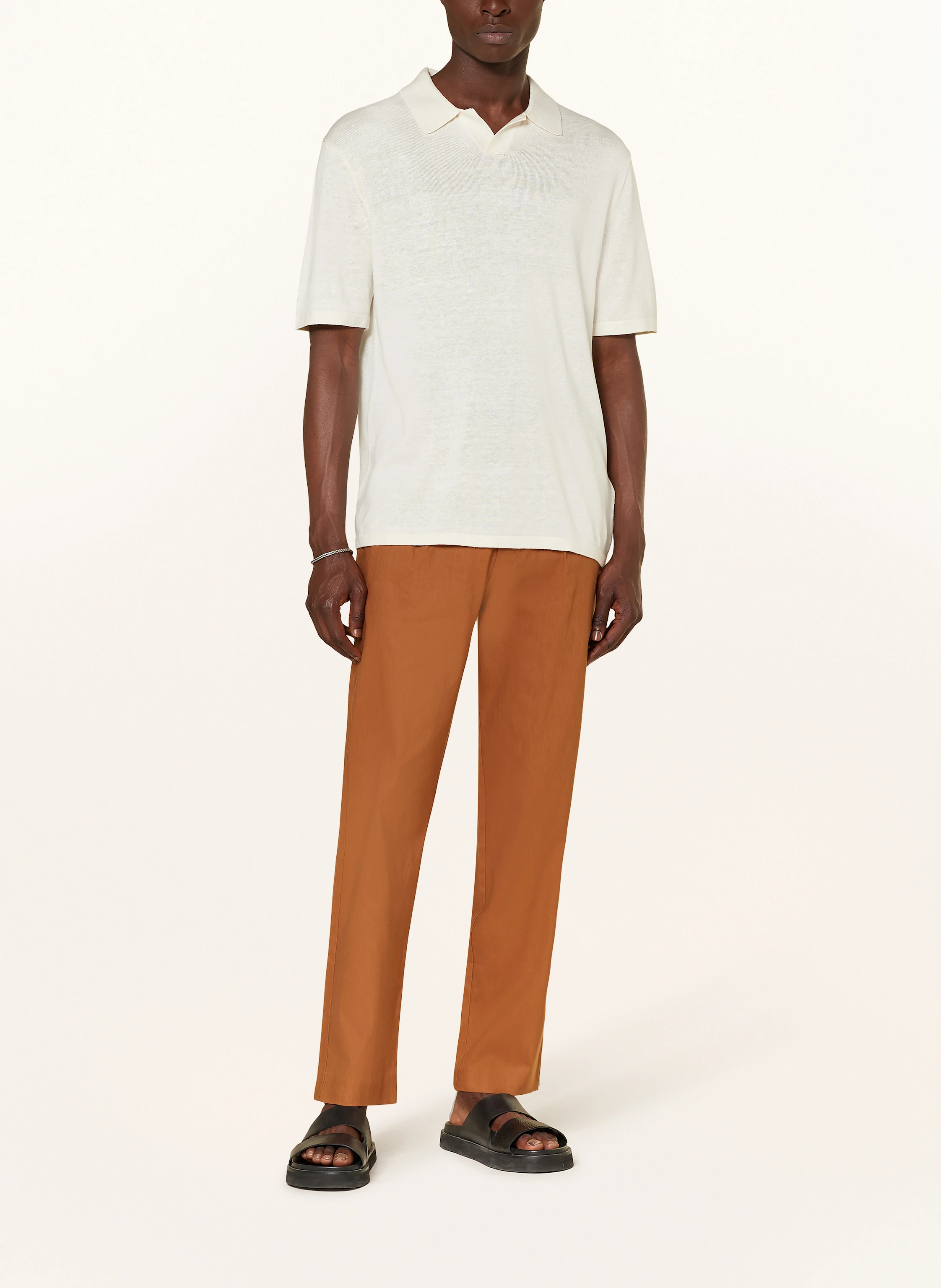 Calvin Klein Strick-Poloshirt Regular Fit mit Leinen und Seide