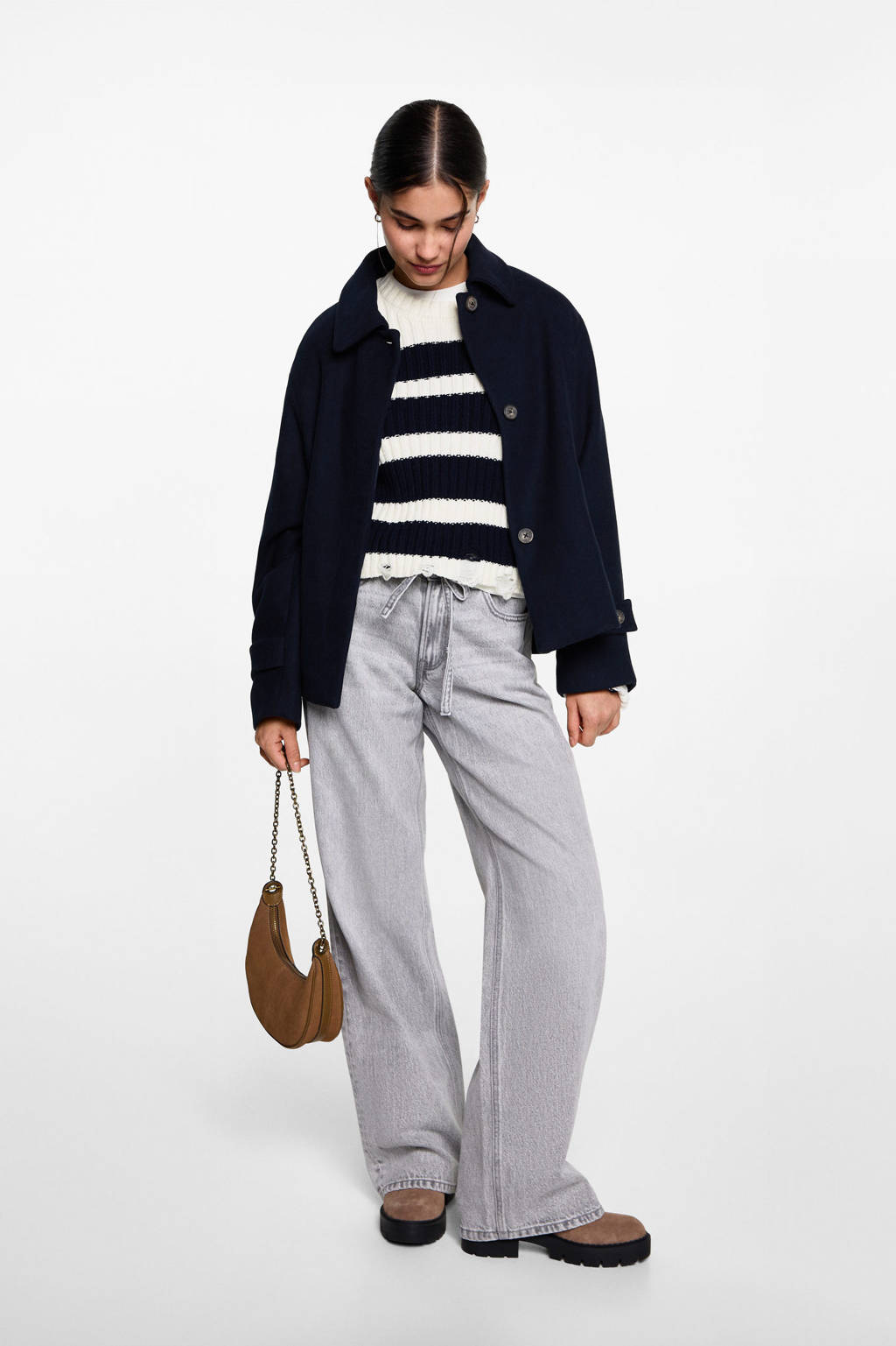 MANGO TEEN gebreide trui marine