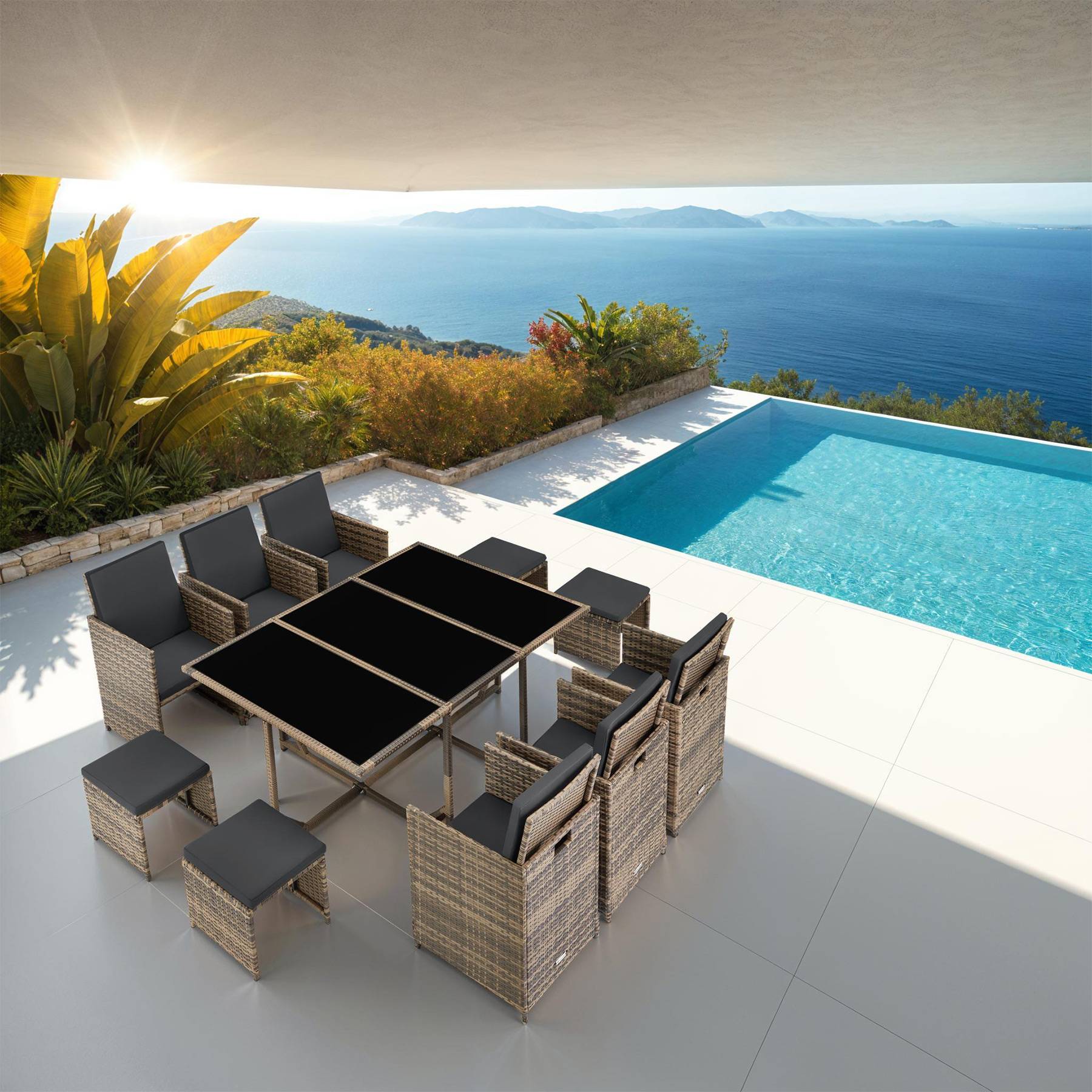 Rattan Sitzgruppe Malaga