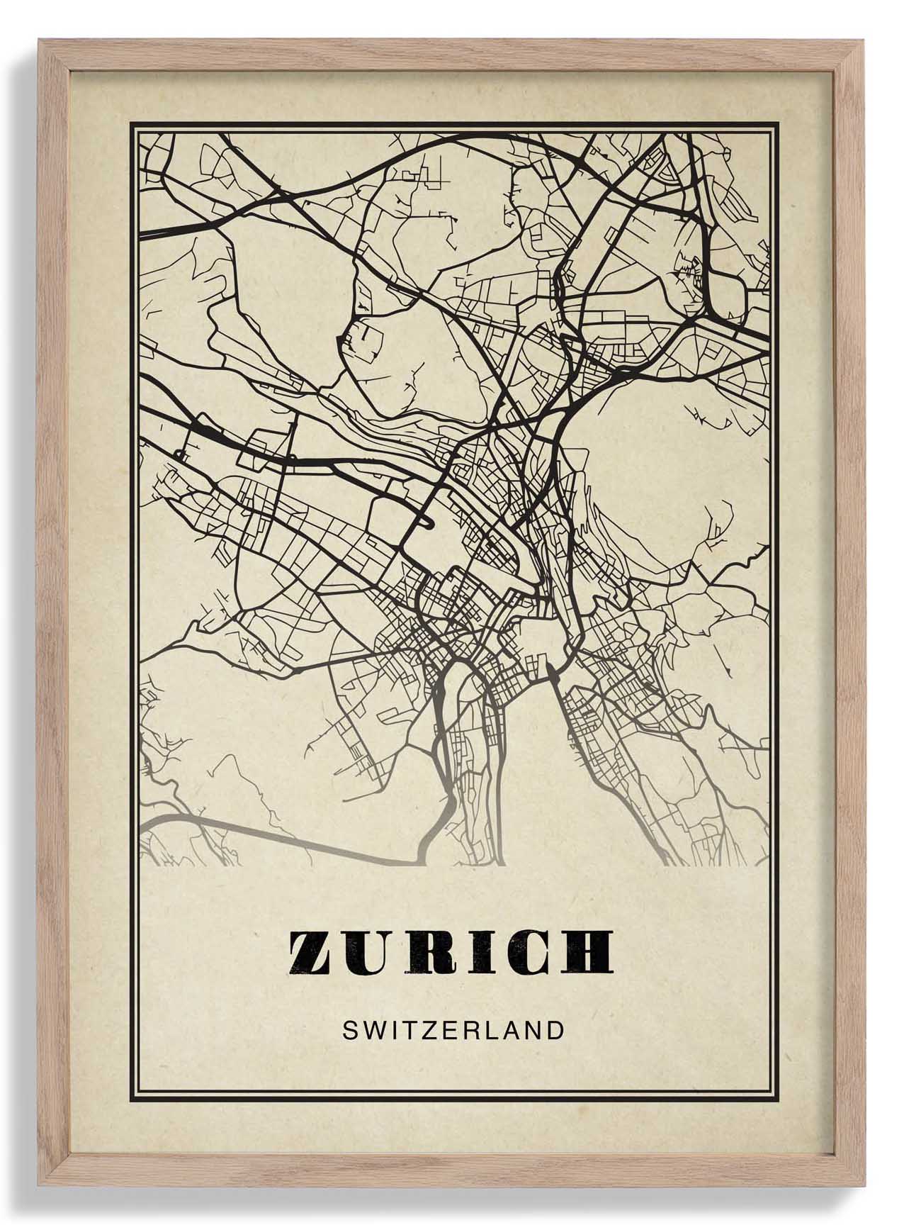 Zürich Stadt Sepia