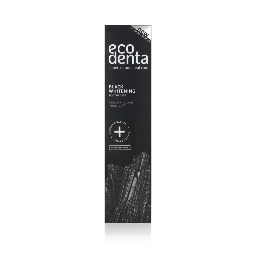 4x Ecodenta Tandpasta Extra Whitening Black Houtskool100 ml