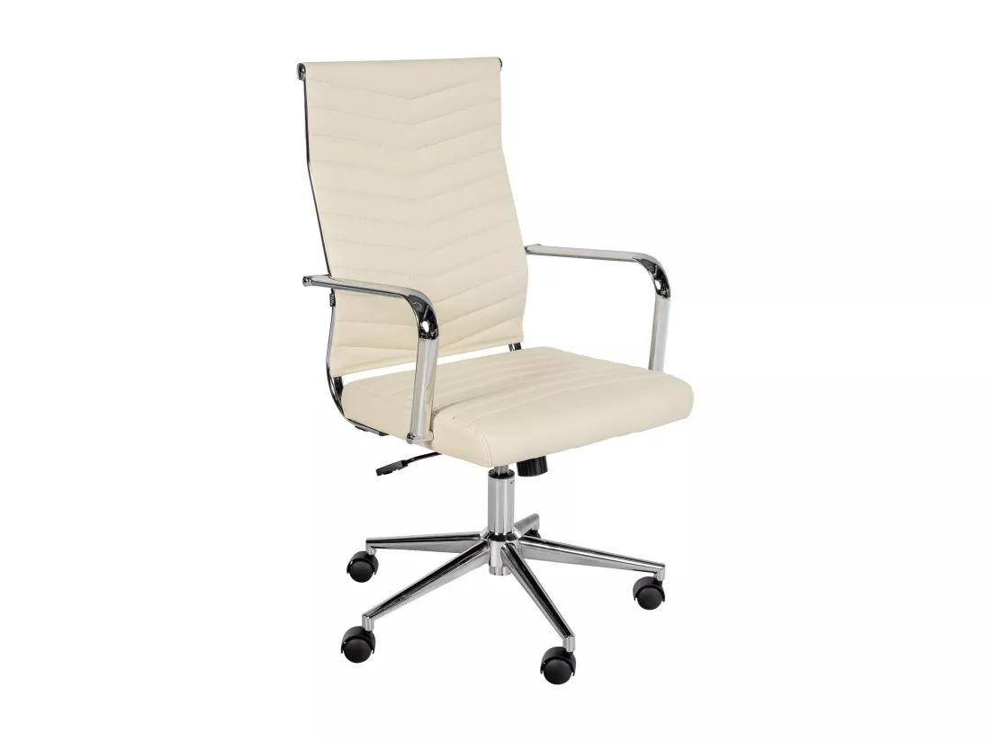 Chaise de bureau - Similicuir - Crème - Canby