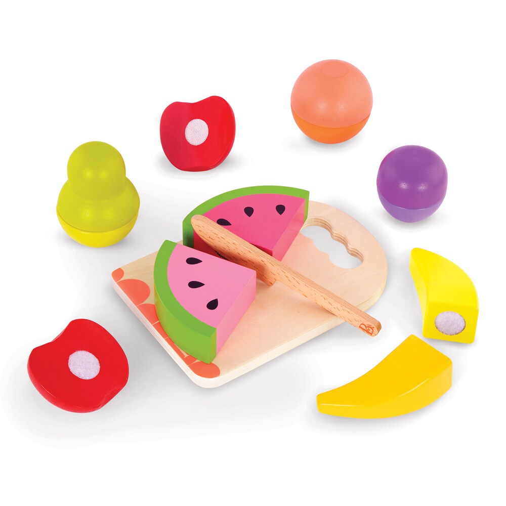 B.TOYS B. Chop 'n' Play -  Holz-Obst mit Klettverbindung inkl. Schneidebrett 14-teilig