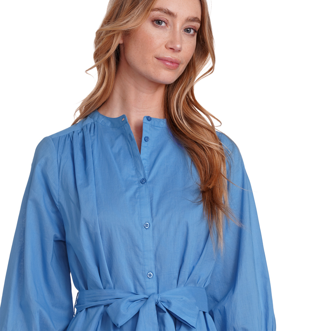 Jonas Nielsen Damen Kleid mit Ballonärmeln hellblau