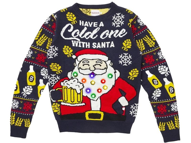 Christmas Sweats Have a Cold One With Santa LED M Weihnachtspullover